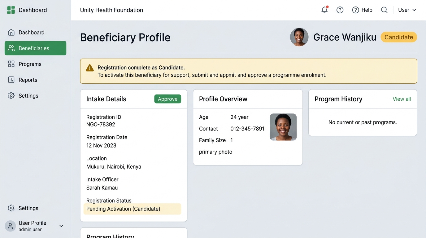 Step 1: Register Candidate Intake Form