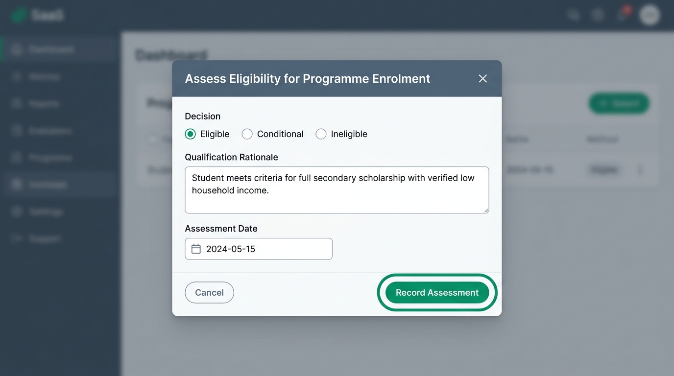 Step 2: Eligibility Assessment Modal